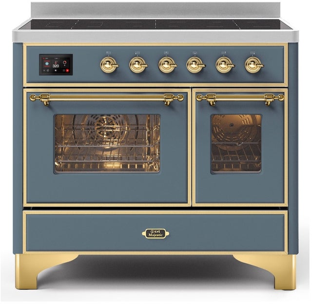 Ilve UMDI10NS3BGG 40" Freestanding Electric Induction Range w/ 6 Ele...