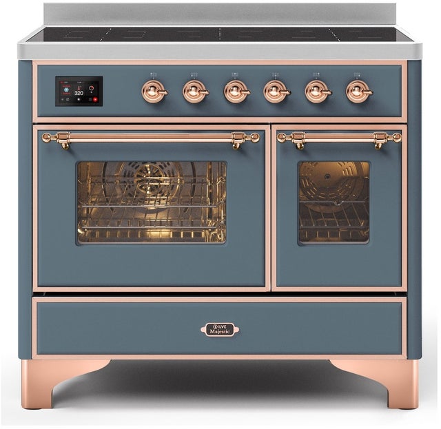 Ilve UMDI10NS3BGP 40" Freestanding Electric Induction Range w/ 6 Ele...