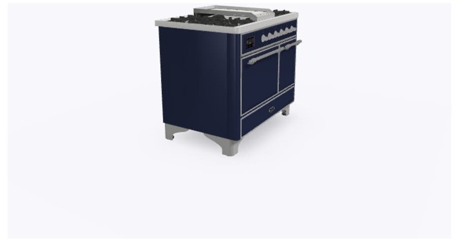 Ilve UMD10FDQNS3MBCLP Liquid Propane In Midnight Blue W/ Chrome Trim