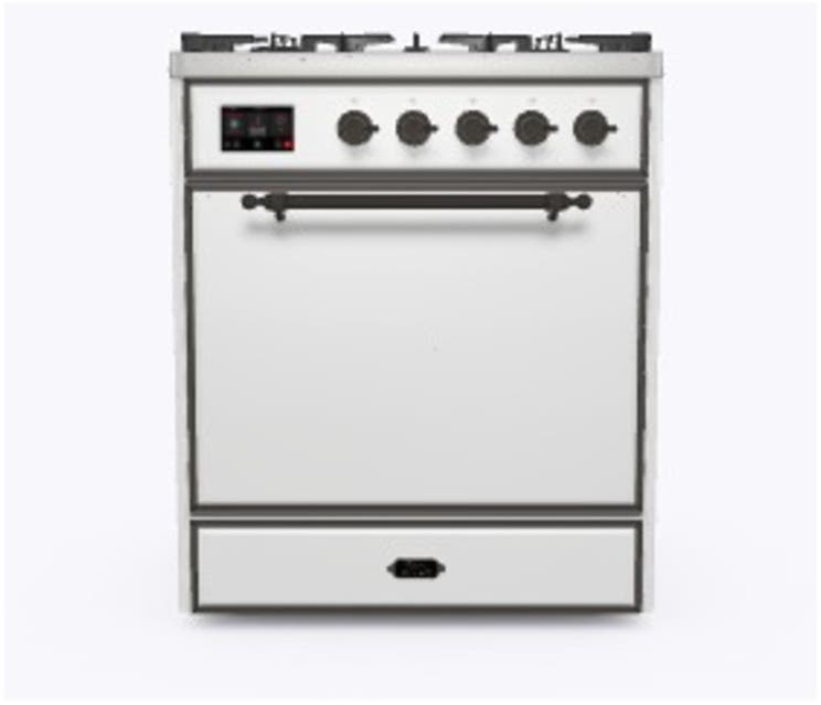 Ilve UM30DQNE3WHB Natural Gas In White W/ Bronze Trim