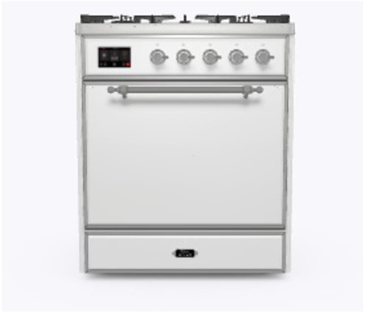 Ilve UM30DQNE3WHCLP Liquid Propane In White W/ Chrome Trim