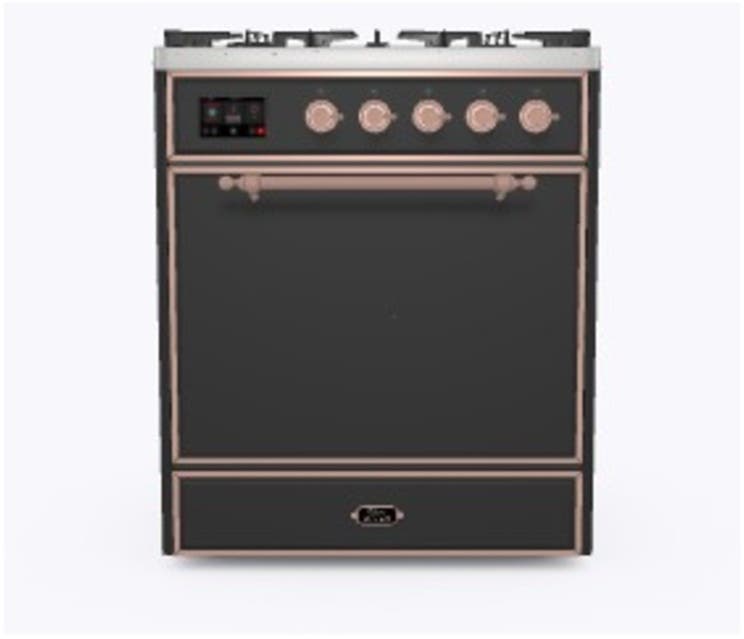 Ilve UM30DQNE3MGPLP Liquid Propane In Matte Graphite W/ Copper Trim