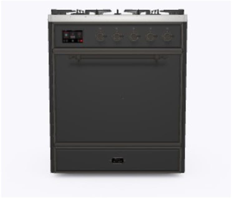 Ilve UM30DQNE3MGBLP Liquid Propane In Matte Graphite W/ Bronze Trim