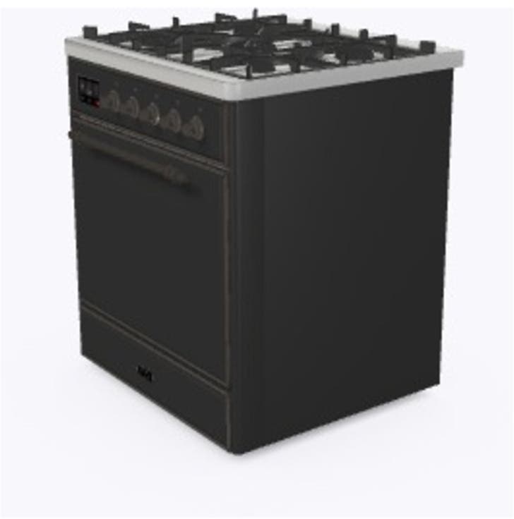 Ilve UM30DQNE3MGB Natural Gas In Matte Graphite W/ Bronze Trim
