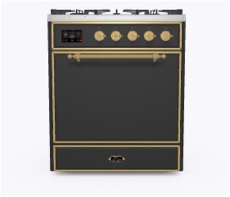 Ilve UM30DQNE3MGG Natural Gas In Matte Graphite W/ Brass Trim