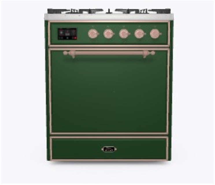 Ilve UM30DQNE3EGPLP Liquid Propane In Emerald Green W/ Copper Trim