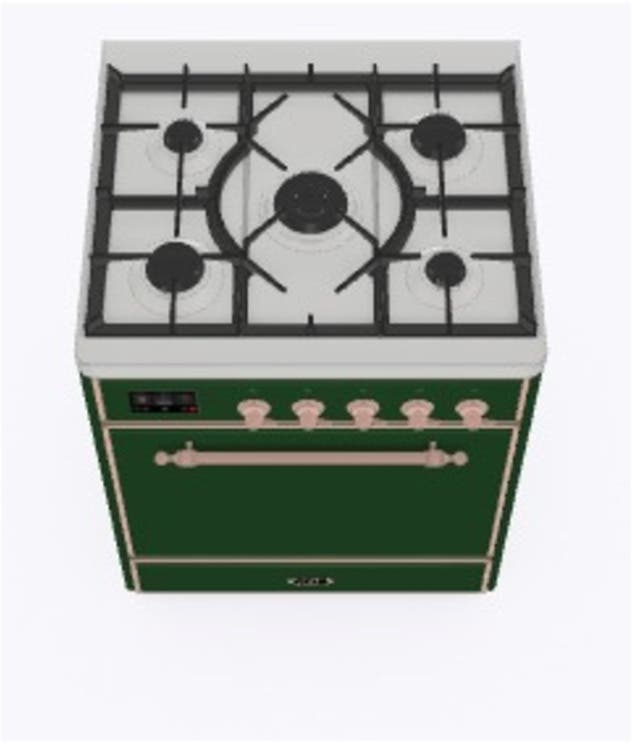Ilve UM30DQNE3EGP Natural Gas In Emerald Green W/ Copper Trim