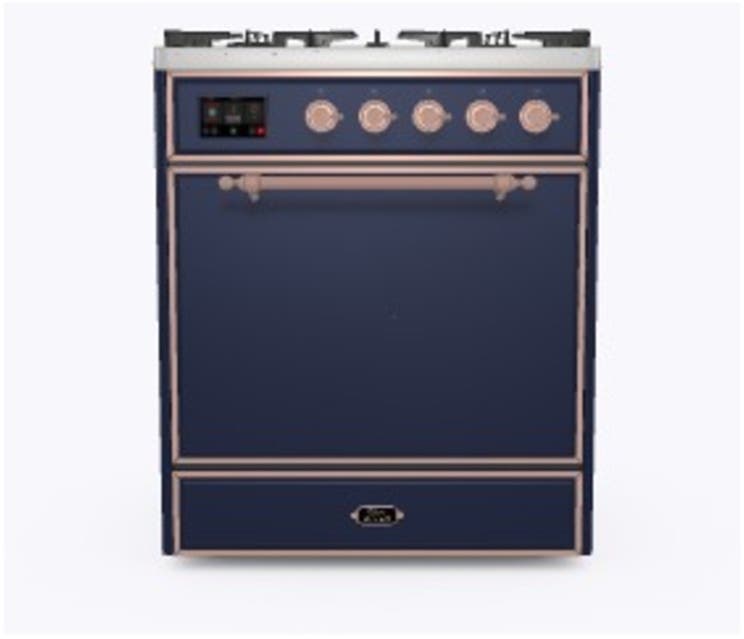 Ilve UM30DQNE3MBP Natural Gas In Midnight Blue W/ Copper Trim