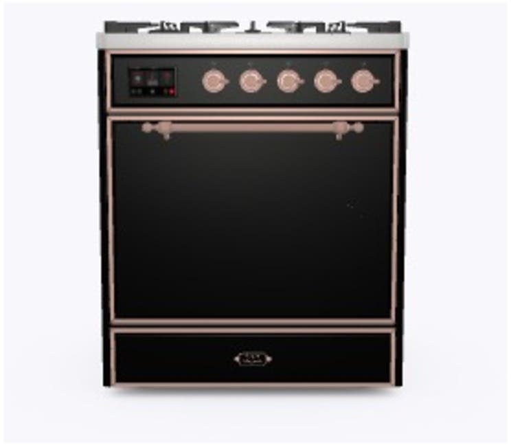 Ilve UM30DQNE3BKPLP Liquid Propane In Glossy Black W/ Copper Trim
