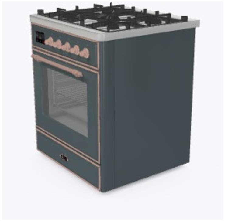 Ilve UM30DNE3BGP Natural Gas In Blue Grey W/ Copper Trim