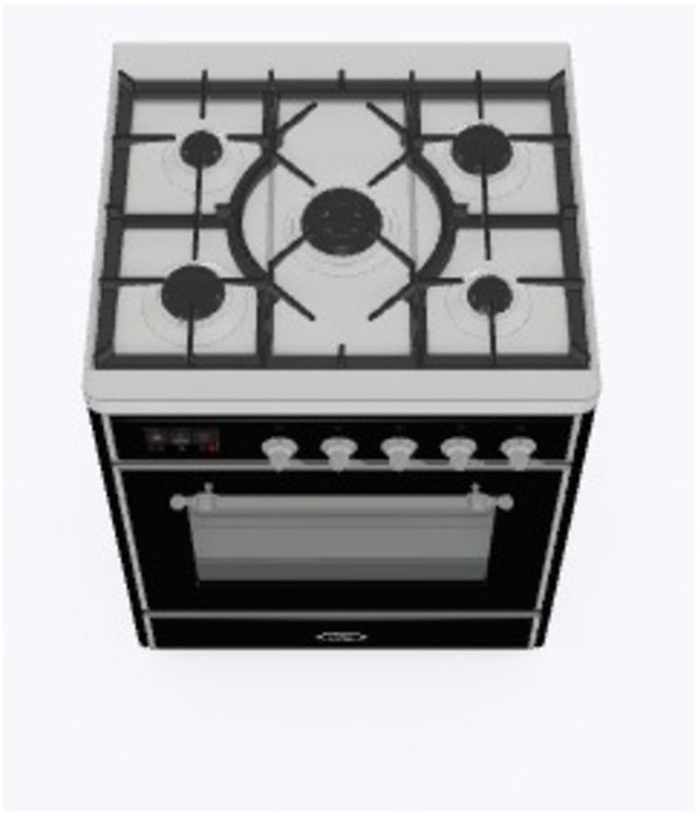 Ilve UM30DNE3BKCLP 30" Dual Fuel Freestanding Range w/ 5 Sealed Burne...