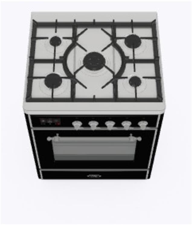 Ilve UM30DNE3BKC Natural Gas In Glossy Black W/ Chrome Trim