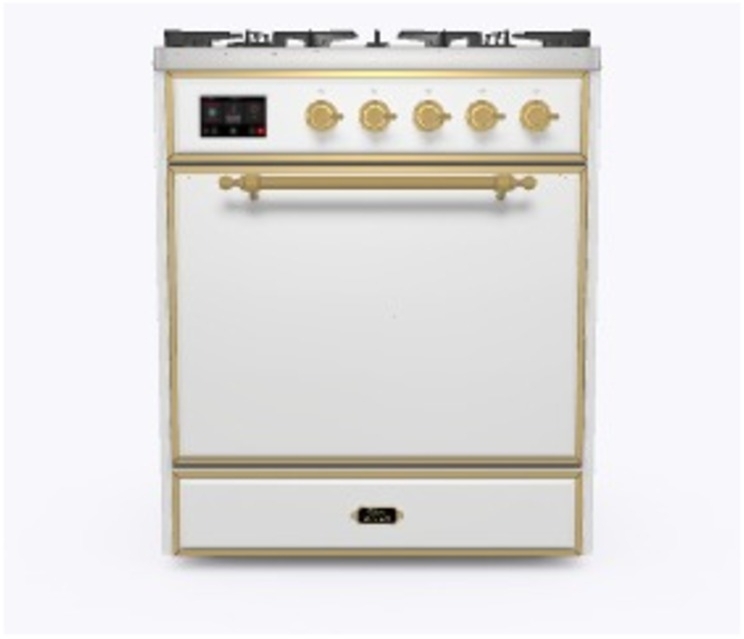 Ilve UM30DQNE3RAGLP Ral Custom Color With Brass Knobs, Liquid Propane