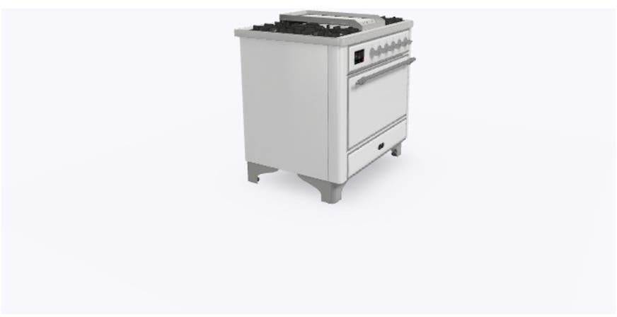 Ilve UM09FDQNS3WHC Natural Gas In White W/ Chrome Trim