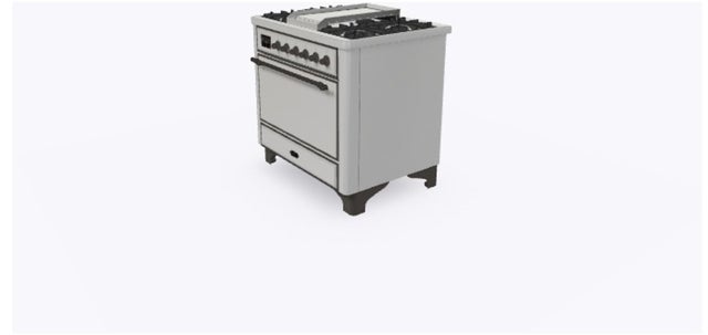 Ilve UM09FDQNS3SSBLP 36" Dual Fuel Freestanding Range w/ 6 Sealed Burne...