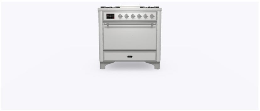 Ilve UM09FDQNS3SSC 36" Dual Fuel Freestanding Range w/ 6 Sealed Burne...