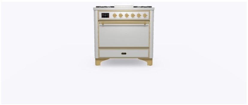 Ilve UM09FDQNS3SSG 36" Dual Fuel Freestanding Range w/ 6 Sealed Burne...