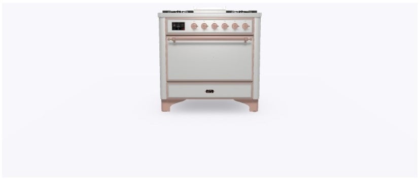 Ilve UM09FDQNS3SSP 36" Dual Fuel Freestanding Range w/ 6 Sealed Burne...