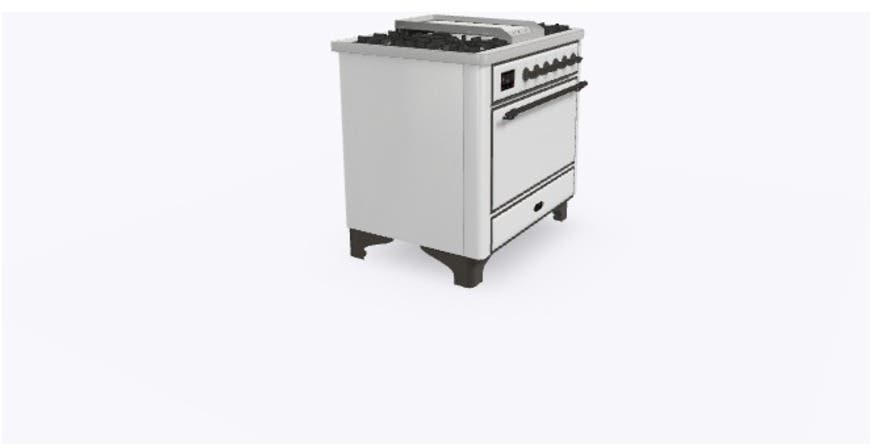 Ilve UM09FDQNS3WHBLP Liquid Propane In White W/ Bronze Trim