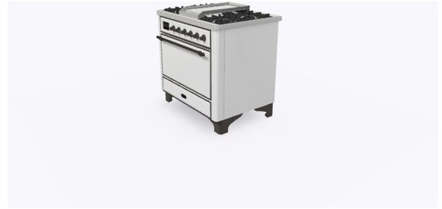 Ilve UM09FDQNS3WHBLP 36" Dual Fuel Freestanding Range w/ 6 Sealed Burne...