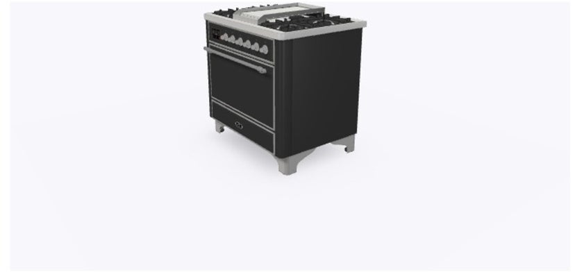 Ilve UM09FDQNS3MGC 36" Dual Fuel Freestanding Range w/ 6 Sealed Burne...