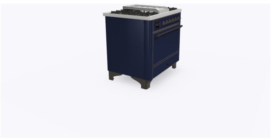 Ilve UM09FDQNS3MBBLP Liquid Propane In Midnight Blue W/ Bronze Trim