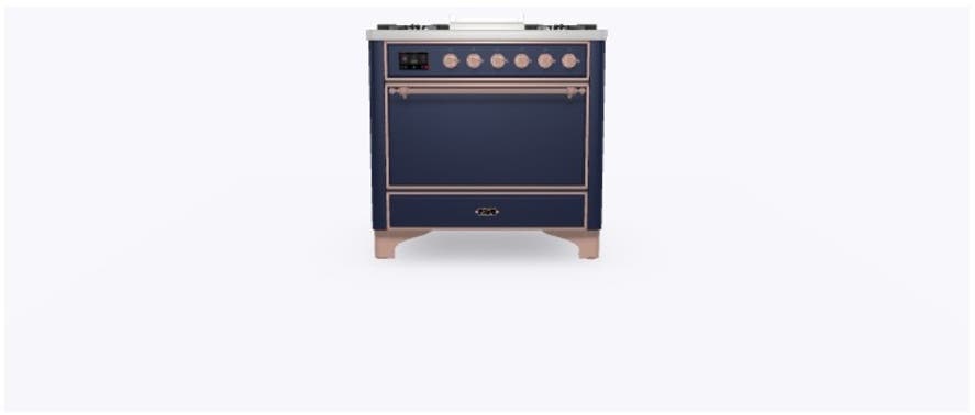 Ilve UM09FDQNS3MBP Natural Gas In Midnight Blue W/ Copper Trim