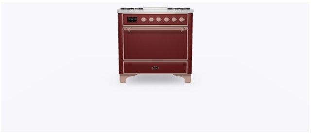 Ilve UM09FDQNS3BUP 36" Dual Fuel Freestanding Range w/ 6 Sealed Burne...