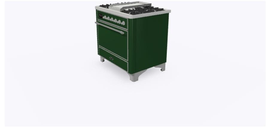 Ilve UM09FDQNS3EGCLP Liquid Propane In Emerald Green W/ Chrome Trim