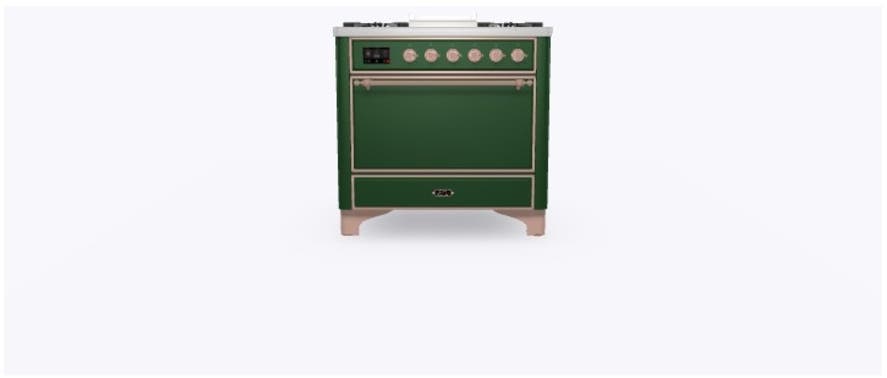 Ilve UM09FDQNS3EGP Natural Gas In Emerald Green W/ Copper Trim