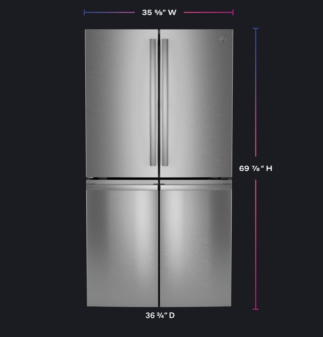 GE PAE28BYTFS 36 Inch Standard Depth 28.0 Cu. Ft. 4 Door French ...