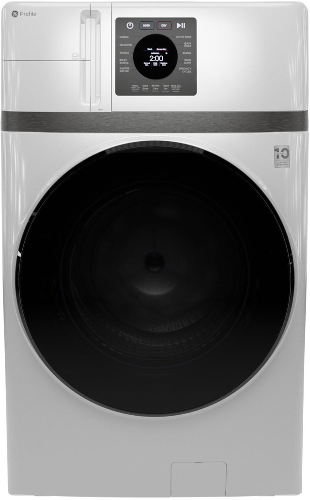 GE PFQ83HSLWWW GE Profile 4.6 Cu. Ft. Frontload All-In-One Washer...