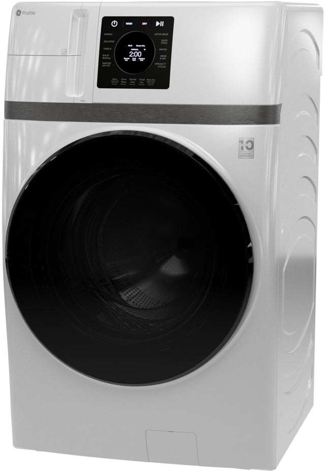 GE PFQ83HSLWWW GE Profile 4.6 Cu. Ft. Frontload All-In-One Washer...