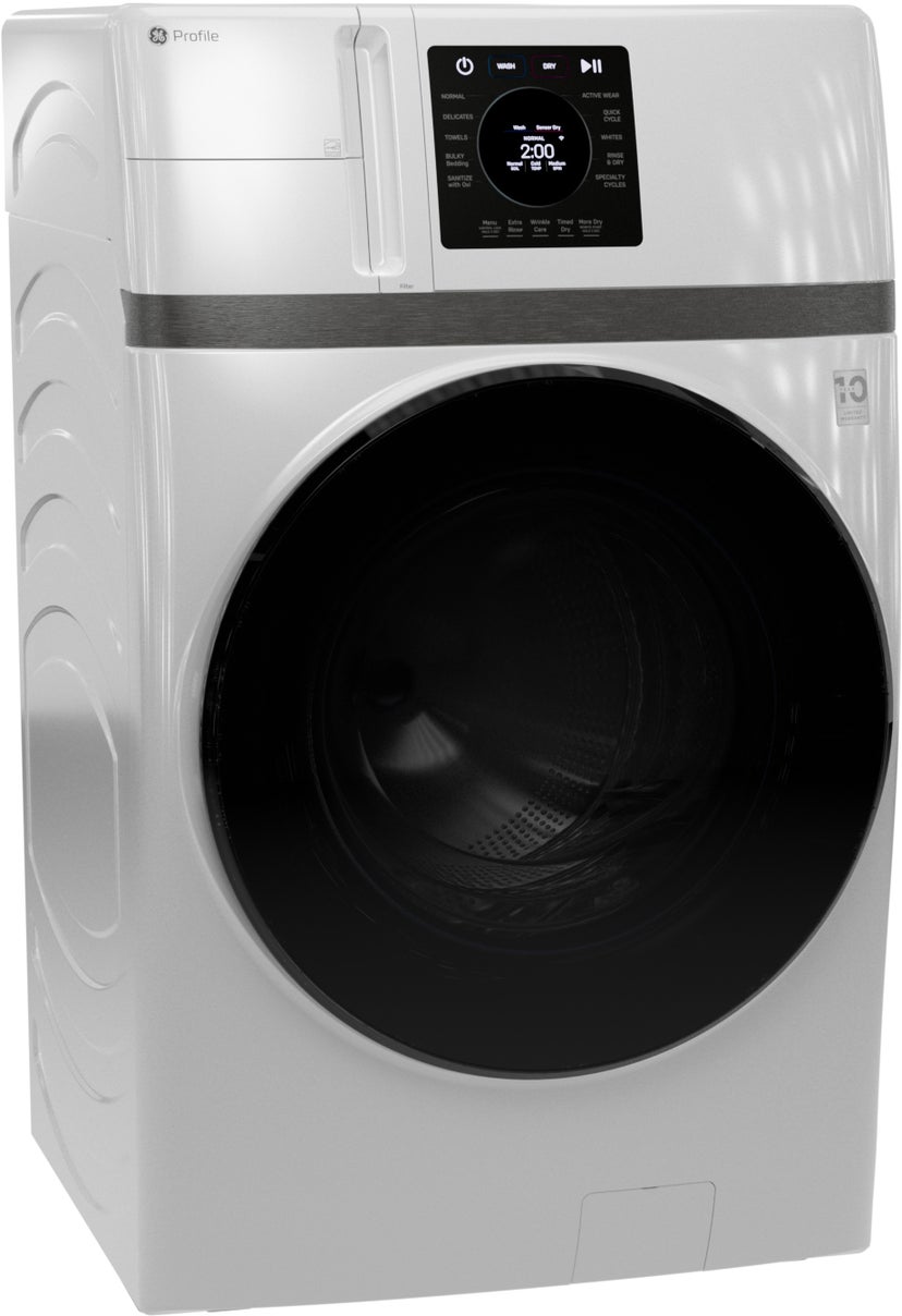 GE PFQ83HSLWWW GE Profile 4.6 Cu. Ft. Frontload All-In-One Washer...