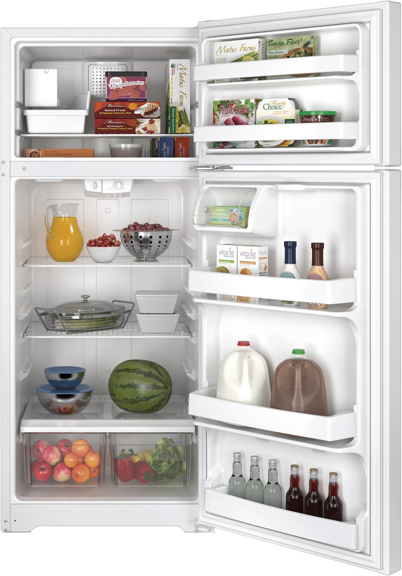 GE GIE18CTHWW 17.5 Cu. Ft. Freestanding Top Freezer Refrigerator...