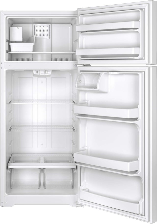 GE GIE18CTHWW 17.5 Cu. Ft. Freestanding Top Freezer Refrigerator...