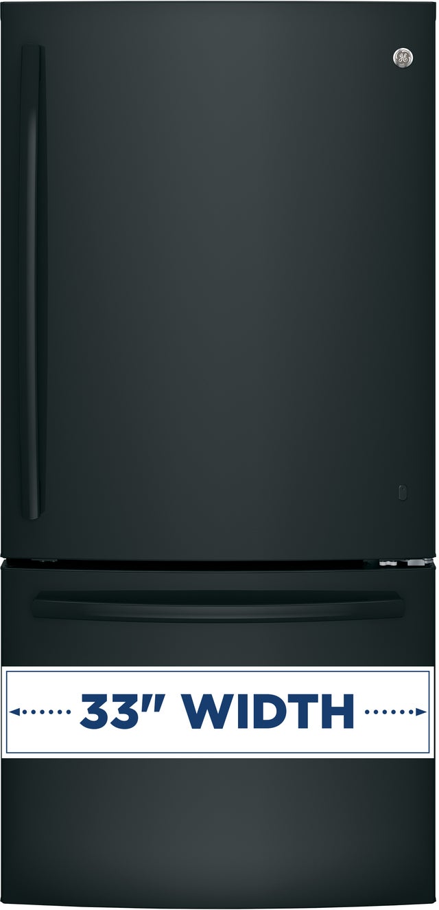 GE GDE25EGKBB 33 Inch Bottom Freezer Refrigerator with 24.8 Cu. ...