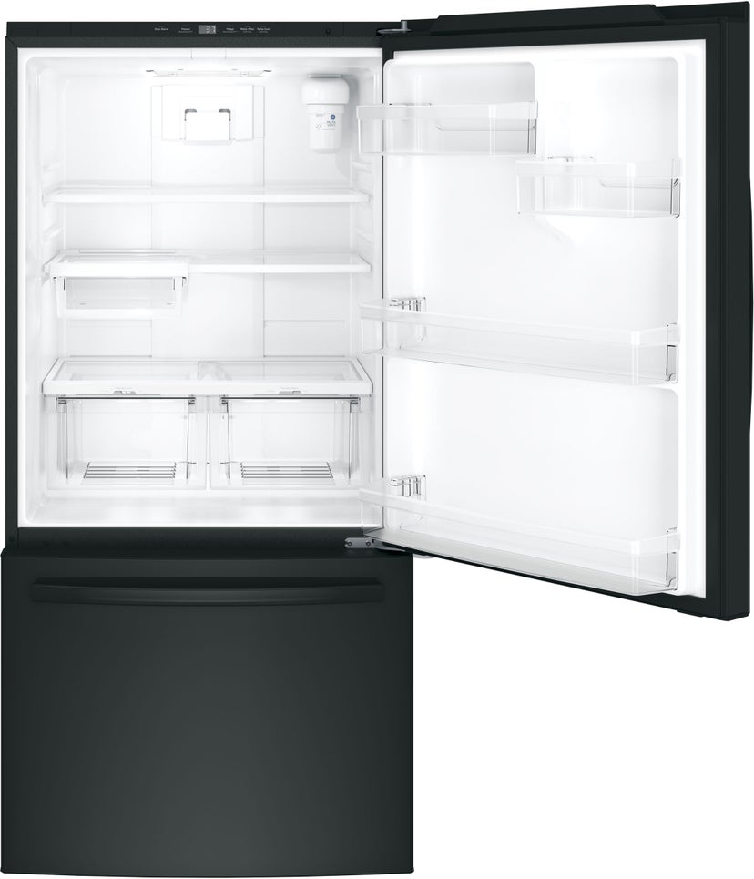 GE GDE25EGKBB 33 Inch Bottom Freezer Refrigerator with 24.8 Cu. ...