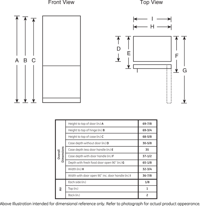 GE GDE25EGKBB 33 Inch Bottom Freezer Refrigerator with 24.8 Cu. ...