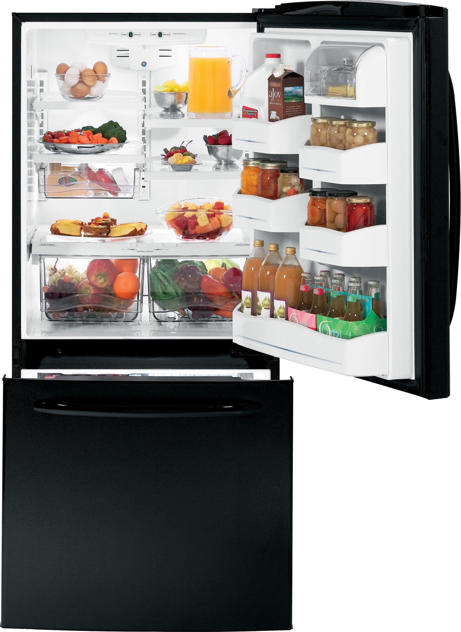 GE GDSC0KCXBB 20.2 cu. ft. Bottom-Freezer Refrigerator Black