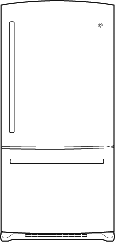 GE GDSC3KCYWW 22.7 cu. ft. Bottom Freezer Refrigerator with 4 Ad...