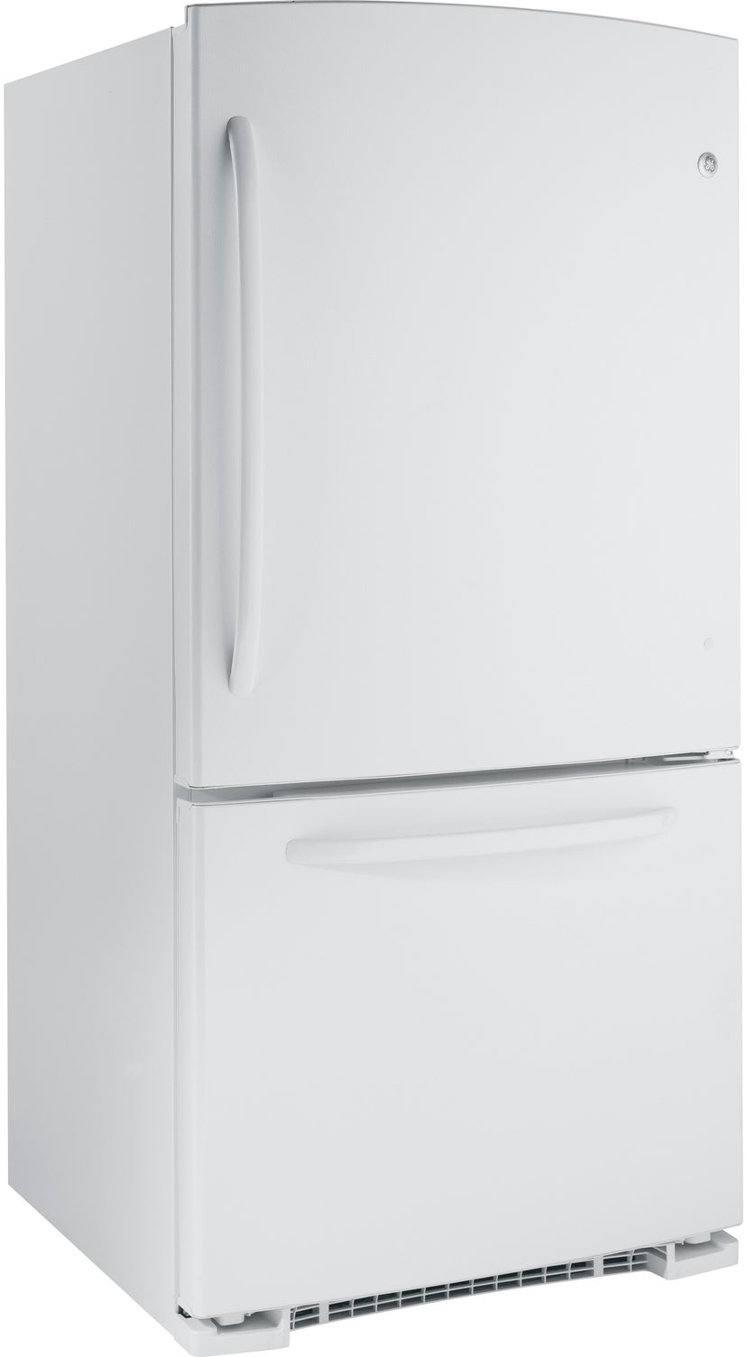 GE GDSC3KCYWW 22.7 cu. ft. Bottom Freezer Refrigerator with 4 Ad...