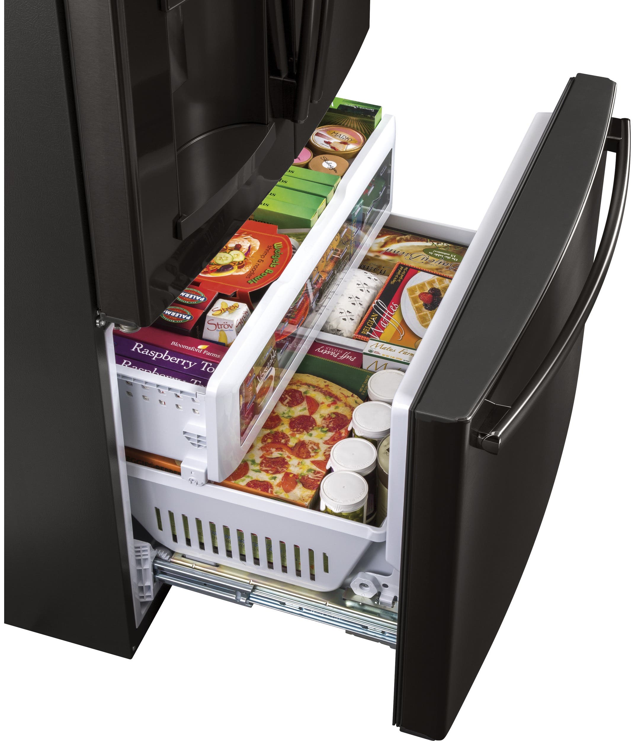 GE GFD28GBLTS Black Stainless Steel