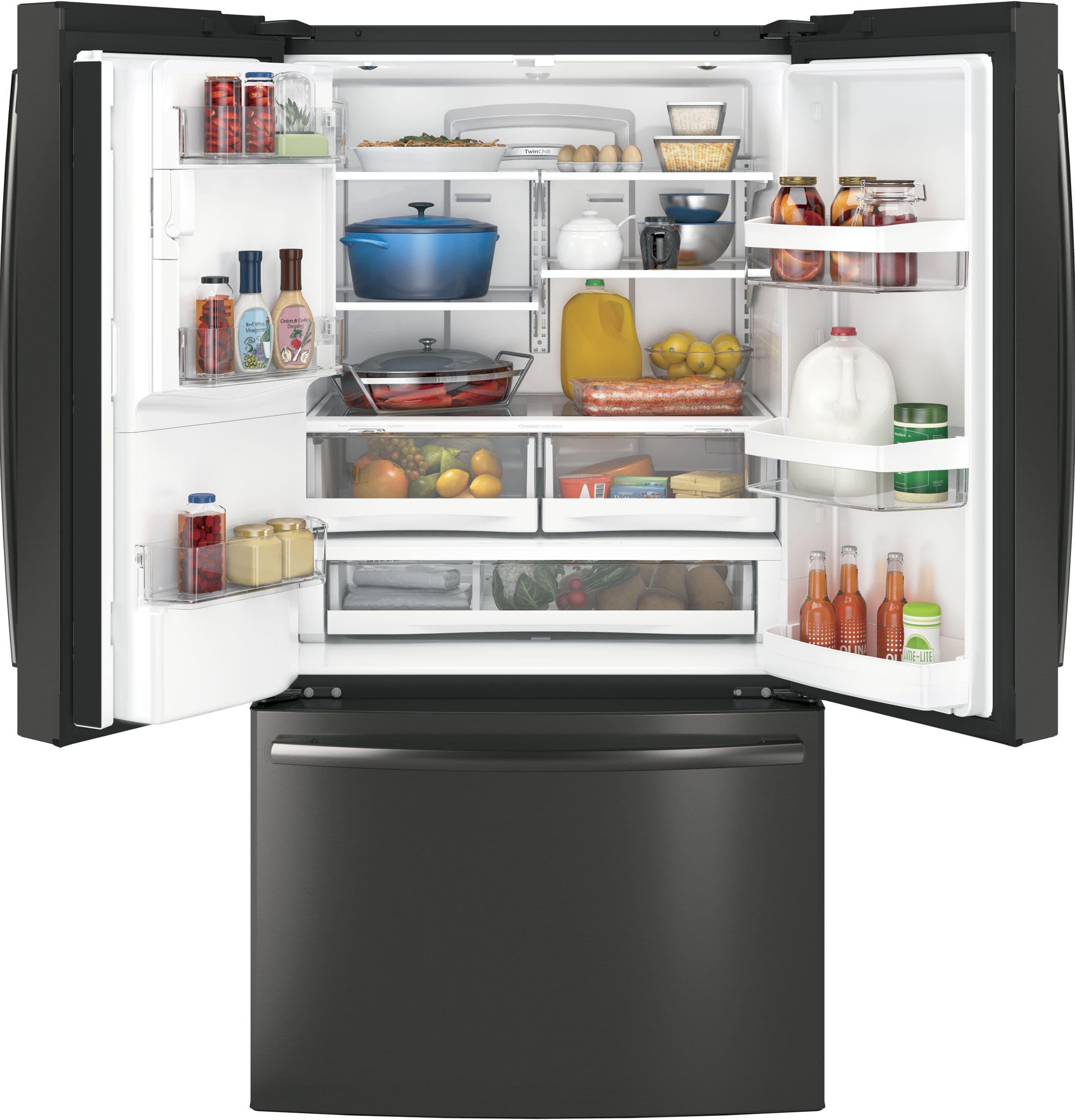 GE GFE28GBLTS Black Stainless Steel