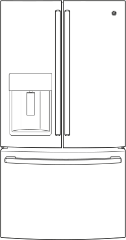 GE GFE28GGKBB 36 Inch French Door Refrigerator with 27.7 Cu. Ft....