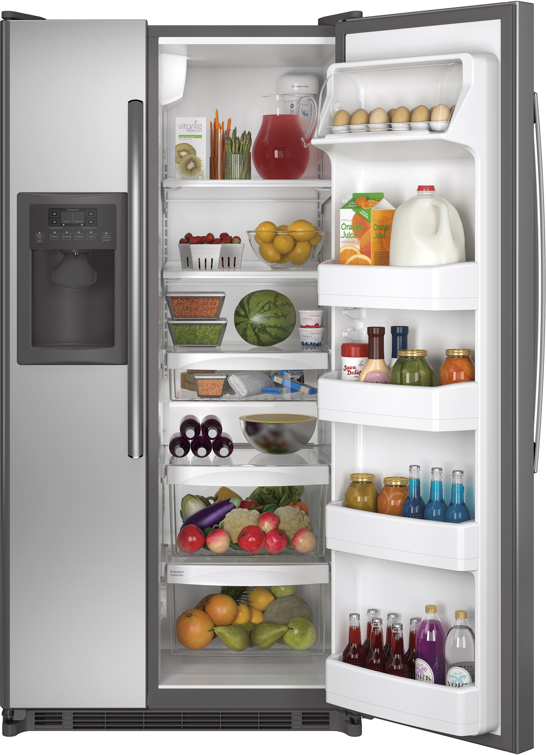 GE GSE22ESHSS 34 Inch Side-by-Side Refrigerator Stainless Steel