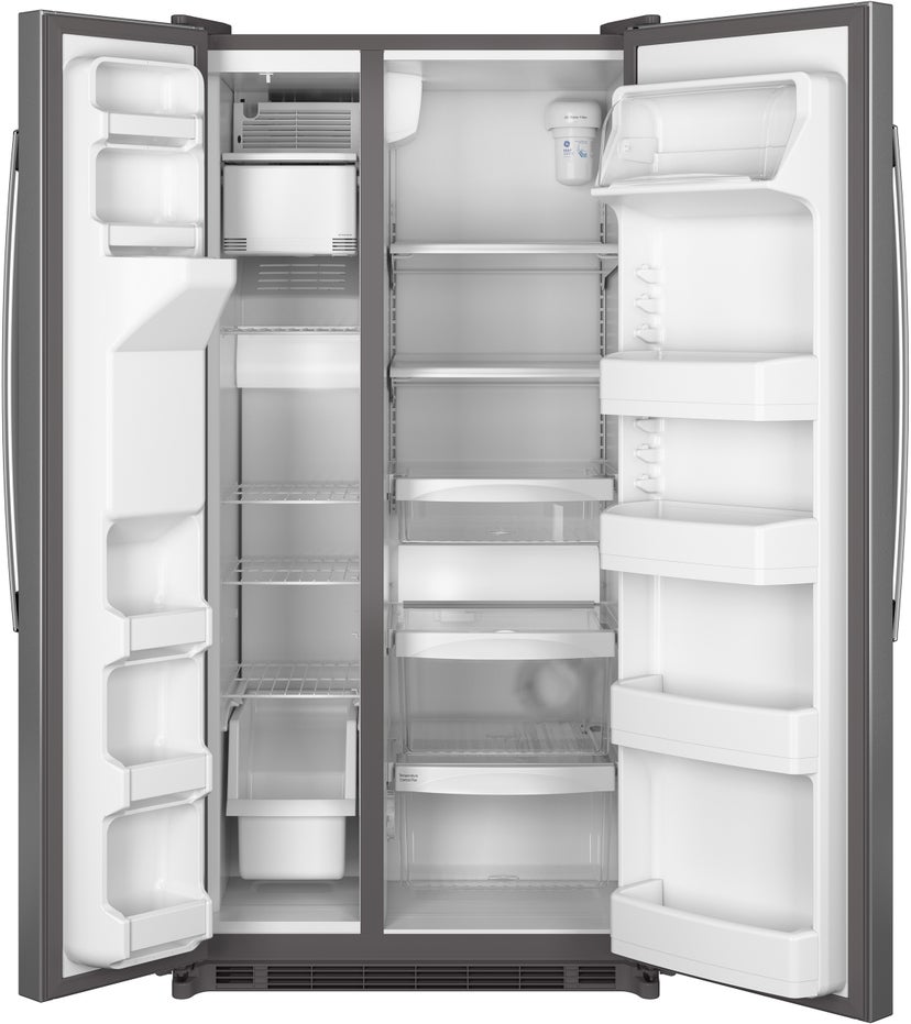 GE GSE22ESHSS 34 Inch Side-by-Side Refrigerator with 21.8 cu. ft...