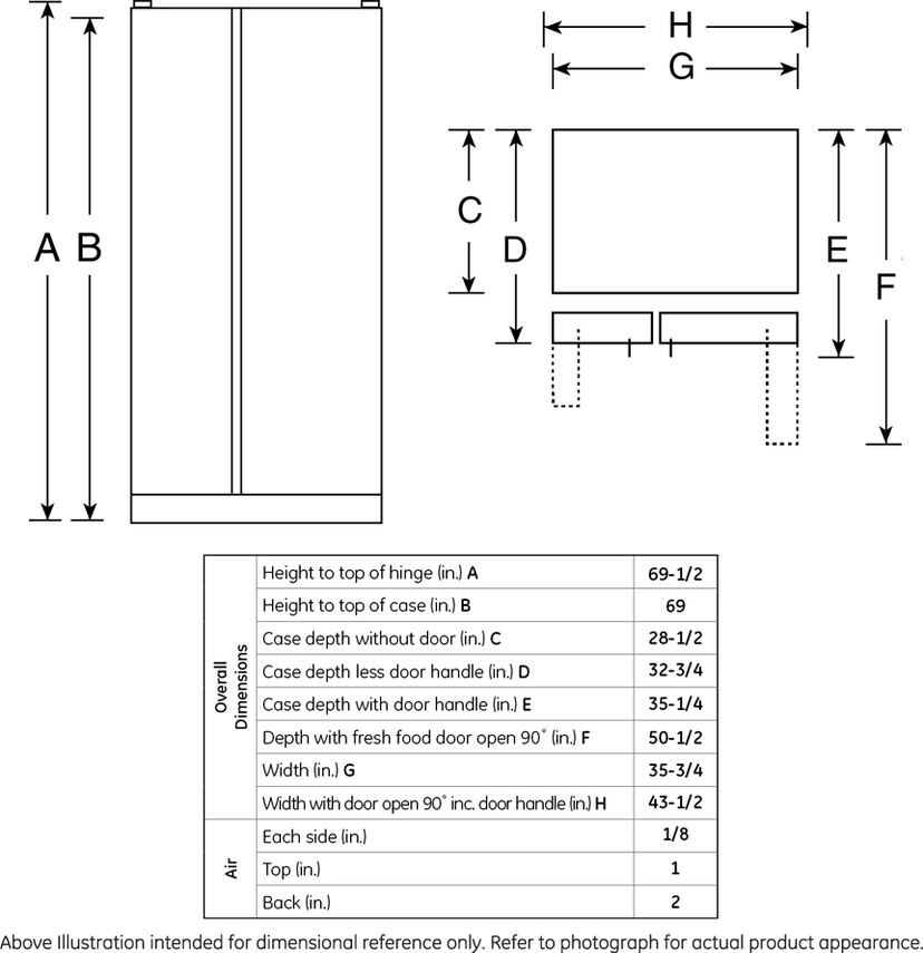 GE GSE25HSHSS 25.3 Cu. Ft. Freestanding Side by Side Refrigerato...