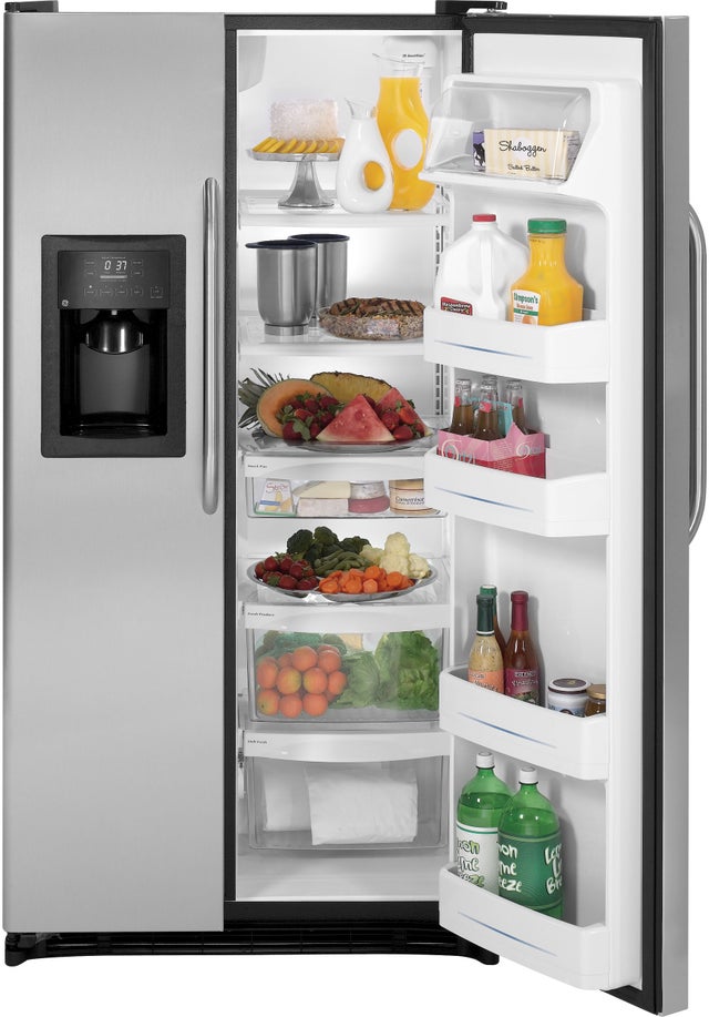 GE GSH25JSXSS 25 cu. ft. Side by Side Refrigerator with 3 Glass ...