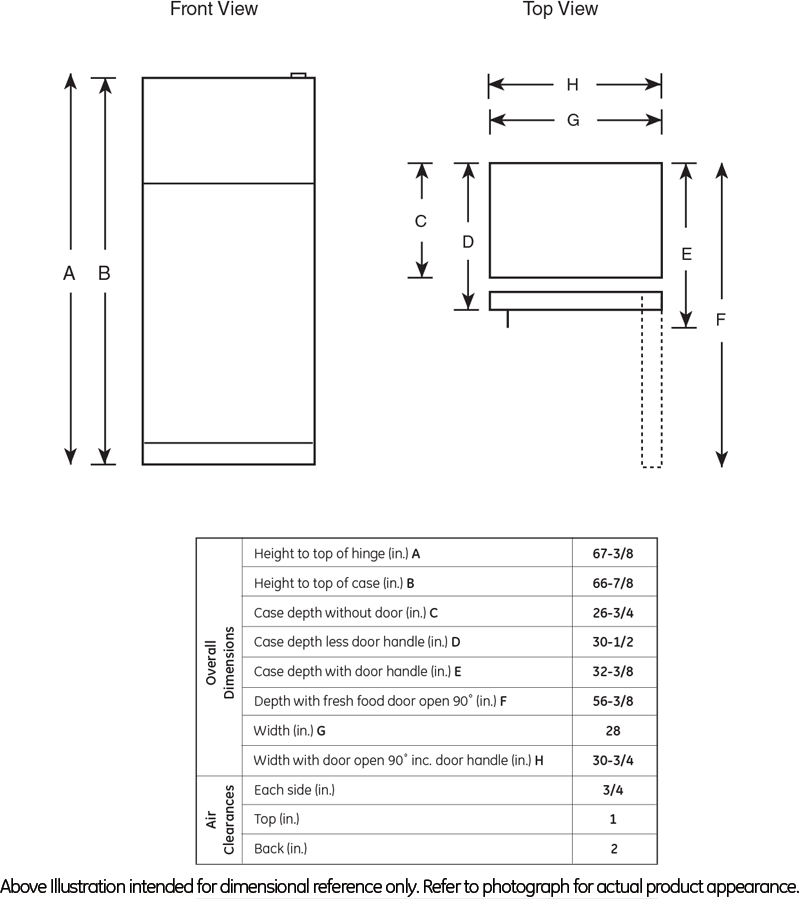 GE GTH18GBDWW 18.1 cu. ft. Top-Freezer Refrigerator with 2 Adjus...